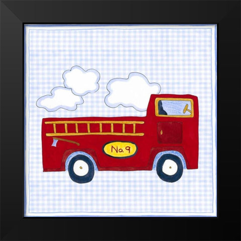 Silhouette on Blue Gingham I Black Modern Wood Framed Art Print by Slocum, Nancy