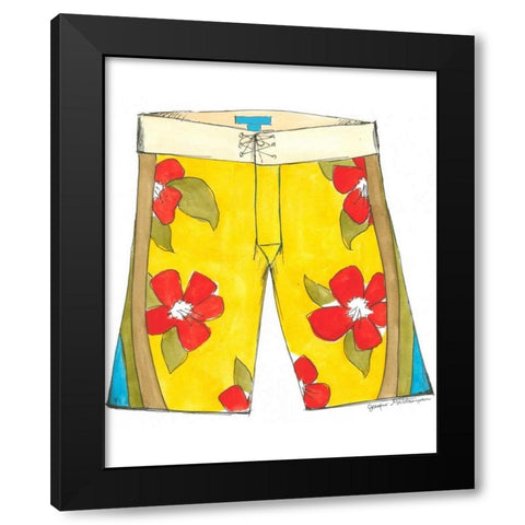 Surf Shorts IV Black Modern Wood Framed Art Print with Double Matting by Unknown