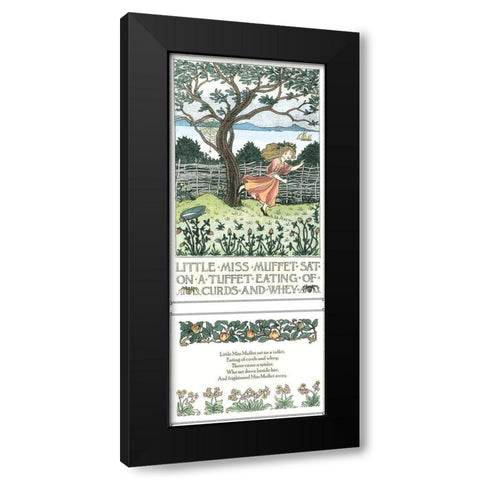 Little Miss Muffet Black Modern Wood Framed Art Print by Bedford, Francis D.