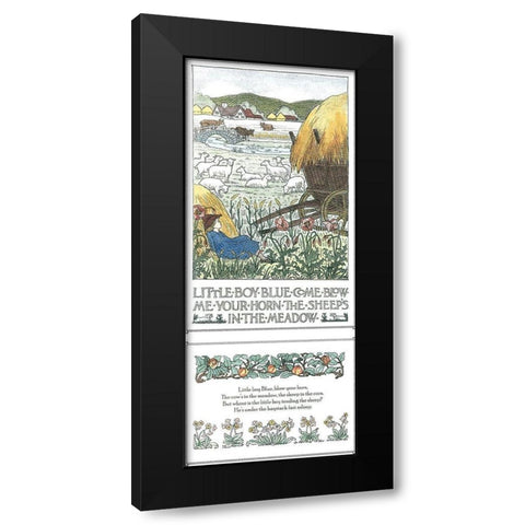 Little Boy Blue Black Modern Wood Framed Art Print by Bedford, Francis D.