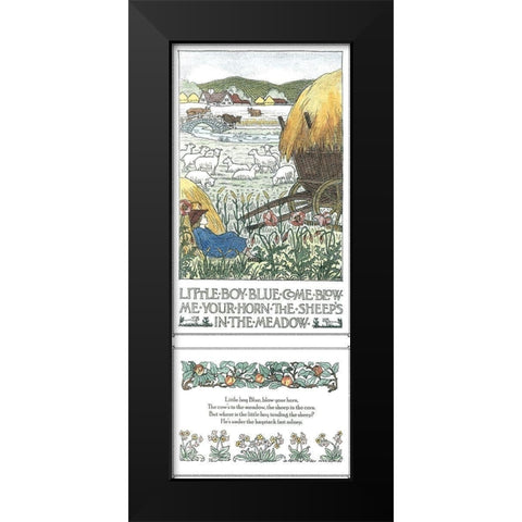 Little Boy Blue Black Modern Wood Framed Art Print by Bedford, Francis D.