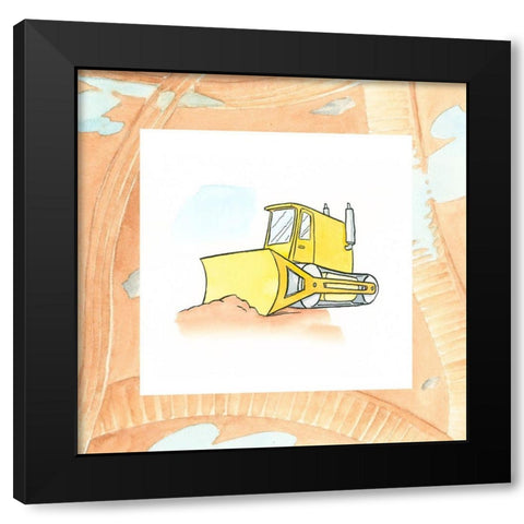 Charlies Bulldozer Black Modern Wood Framed Art Print by Swinford, Charles
