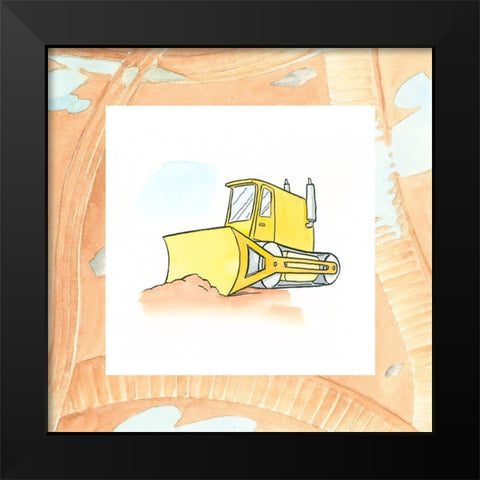 Charlies Bulldozer Black Modern Wood Framed Art Print by Swinford, Charles