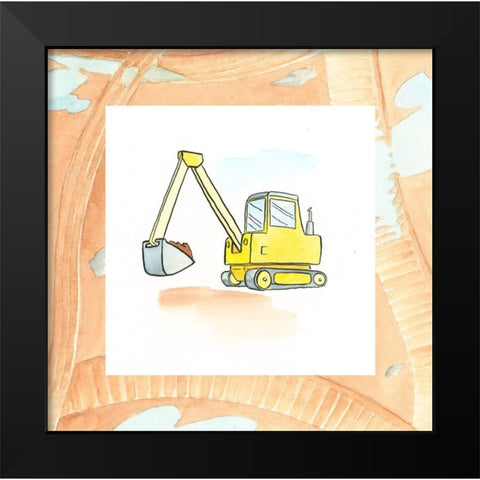 Charlies Backhoe Black Modern Wood Framed Art Print by Swinford, Charles