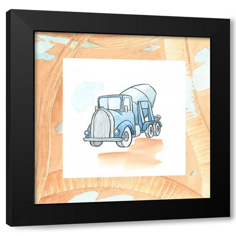 Charlies Cement Mixer Black Modern Wood Framed Art Print with Double Matting by Swinford, Charles