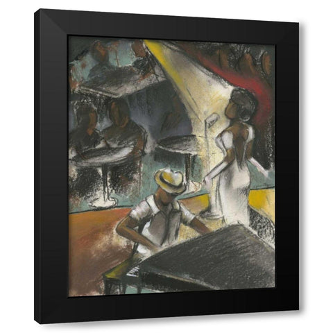 Sultry Song Black Modern Wood Framed Art Print with Double Matting by Goldberger, Jennifer