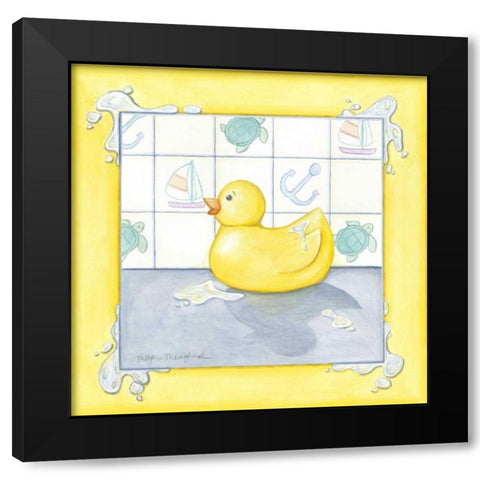 Small Rubber Duck II Black Modern Wood Framed Art Print with Double Matting by Meagher, Megan