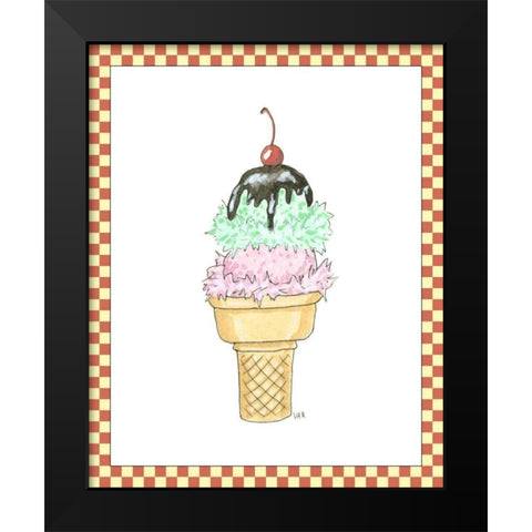 Ice Cream Parlor I Black Modern Wood Framed Art Print by Roper, Virginia A.