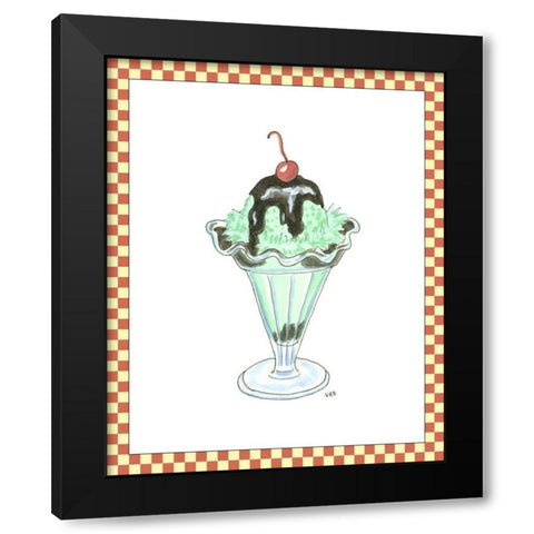 Ice Cream Parlor III Black Modern Wood Framed Art Print by Roper, Virginia A.