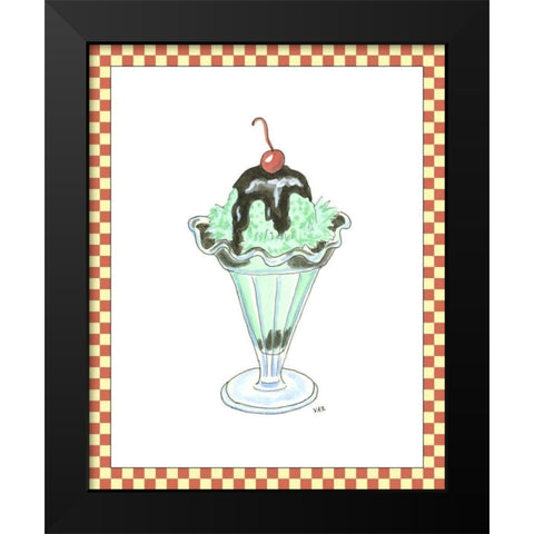 Ice Cream Parlor III Black Modern Wood Framed Art Print by Roper, Virginia A.