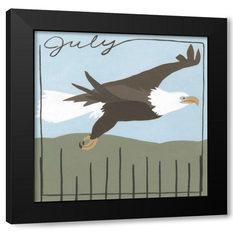 Avian July Black Modern Wood Framed Art Print with Double Matting by Meagher, Megan