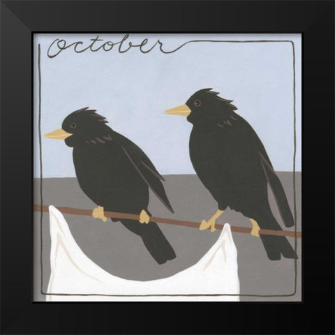 Avian October Black Modern Wood Framed Art Print by Meagher, Megan