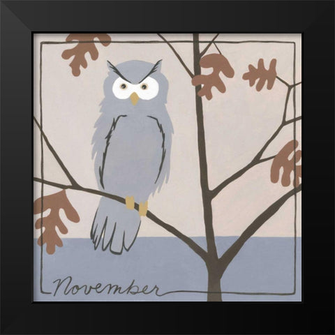 Avian November Black Modern Wood Framed Art Print by Meagher, Megan