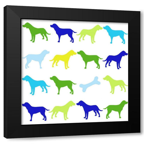 Animal Sudoku in Blue III Black Modern Wood Framed Art Print with Double Matting by Zarris, Chariklia