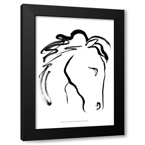 Equine Profile II Black Modern Wood Framed Art Print by Ludwig, Alicia