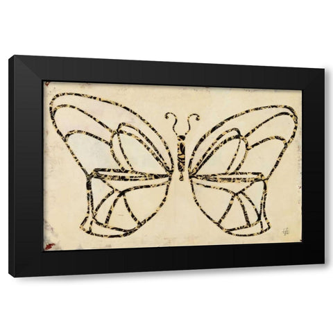 Butterfly Armature Black Modern Wood Framed Art Print by Avondet, Natalie