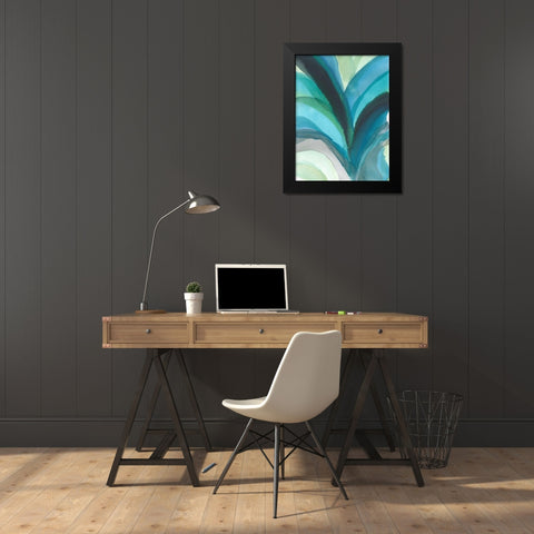 Big Blue Leaf I Black Modern Wood Framed Art Print by Fuchs, Jodi