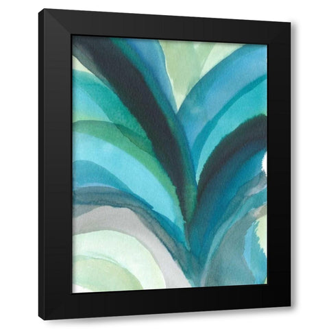 Big Blue Leaf I Black Modern Wood Framed Art Print by Fuchs, Jodi