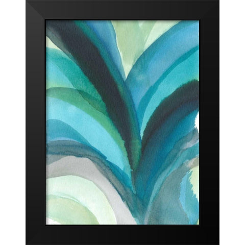 Big Blue Leaf I Black Modern Wood Framed Art Print by Fuchs, Jodi