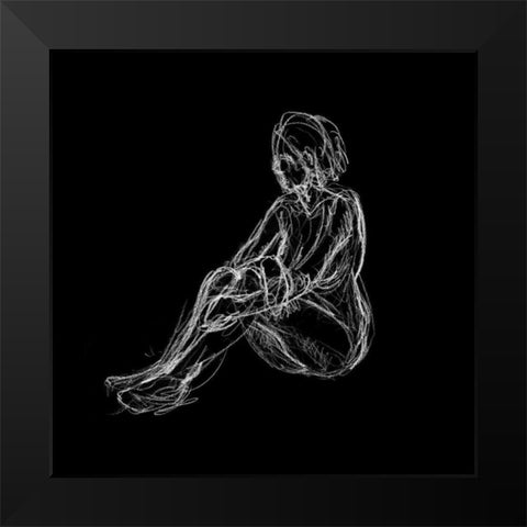 Figure Study on Black I Black Modern Wood Framed Art Print by Swinford, Charles