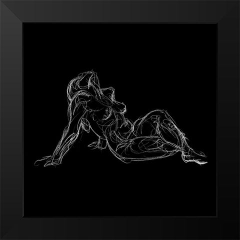 Figure Study on Black III Black Modern Wood Framed Art Print by Swinford, Charles