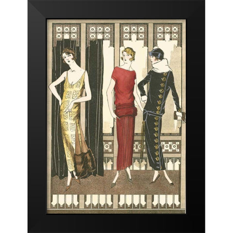 Art Deco Elegance I Black Modern Wood Framed Art Print by Vision Studio
