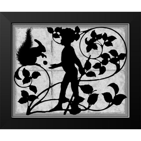 Child Silhouette I Black Modern Wood Framed Art Print by Unknown