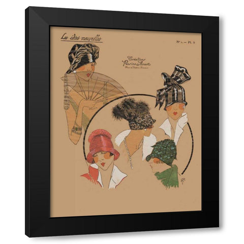 Elegant Chapeau I Black Modern Wood Framed Art Print by Unknown