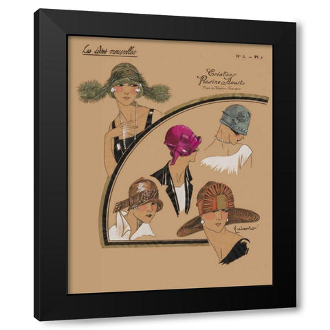Elegant Chapeau II Black Modern Wood Framed Art Print by Unknown