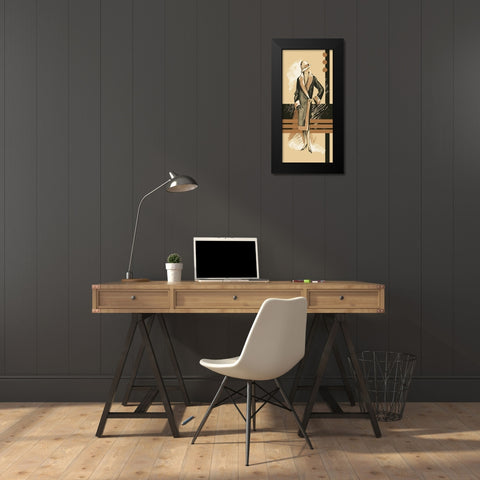 Large Retro Fashion Black Modern Wood Framed Art Print by Unkown