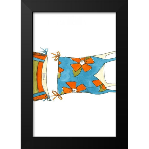 Beach Bikini II Black Modern Wood Framed Art Print by Goldberger, Jennifer