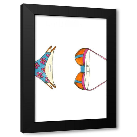 Beach Bikini III Black Modern Wood Framed Art Print with Double Matting by Goldberger, Jennifer