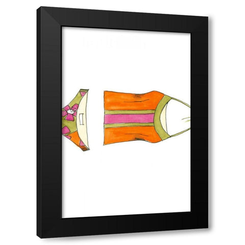 Beach Bikini IV Black Modern Wood Framed Art Print by Goldberger, Jennifer