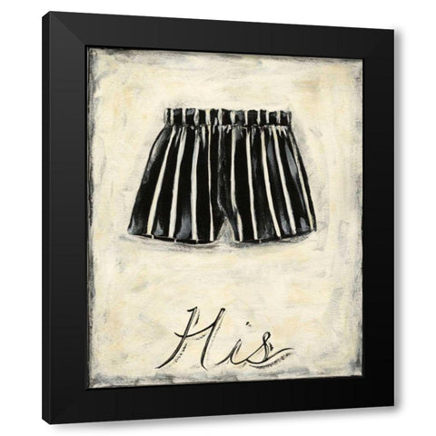 His- French Silk Black Modern Wood Framed Art Print by Zarris, Chariklia