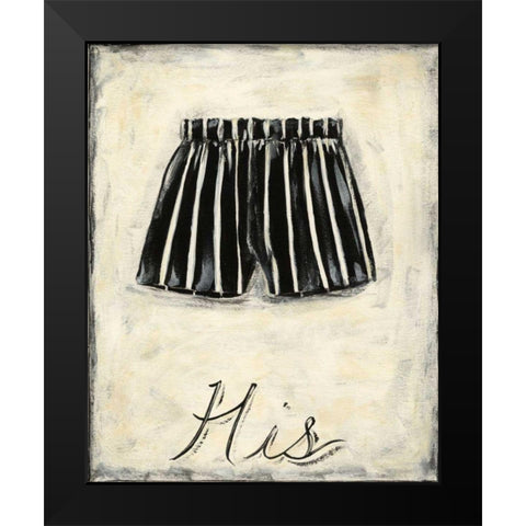 His- French Silk Black Modern Wood Framed Art Print by Zarris, Chariklia