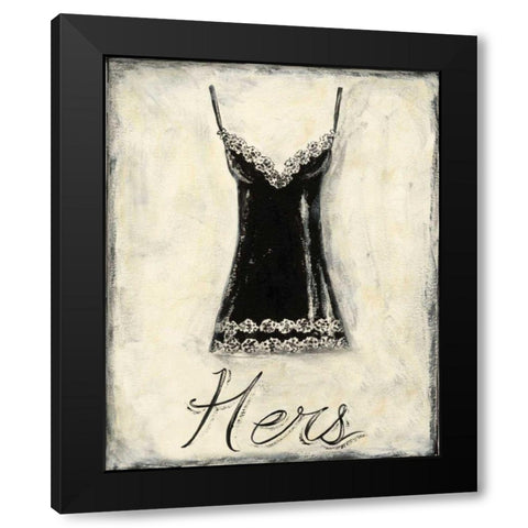 Hers- French Lace Black Modern Wood Framed Art Print by Zarris, Chariklia