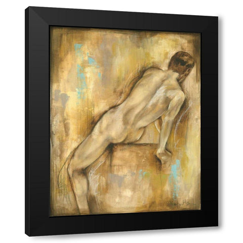 Nude Gesture I Black Modern Wood Framed Art Print with Double Matting by Goldberger, Jennifer