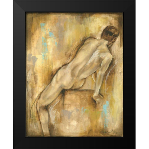 Nude Gesture I Black Modern Wood Framed Art Print by Goldberger, Jennifer