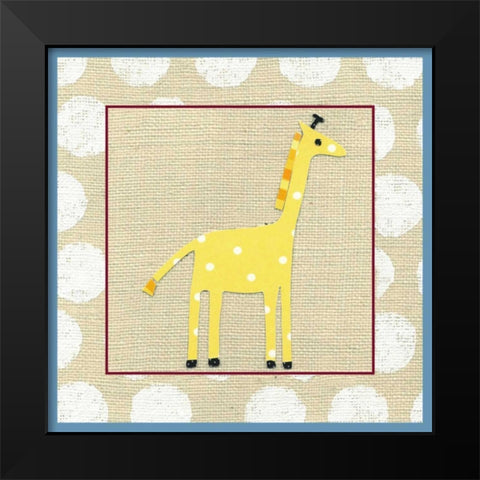 Katherines Giraffe Black Modern Wood Framed Art Print by Zarris, Chariklia