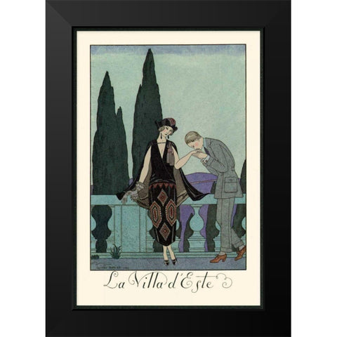 La Villa dEste Black Modern Wood Framed Art Print by Barbier, George