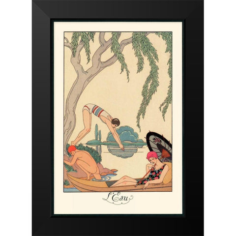 LEau Black Modern Wood Framed Art Print by Barbier, George