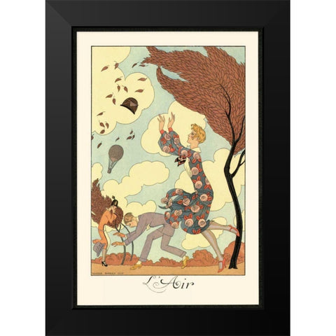 LAir Black Modern Wood Framed Art Print by Barbier, George