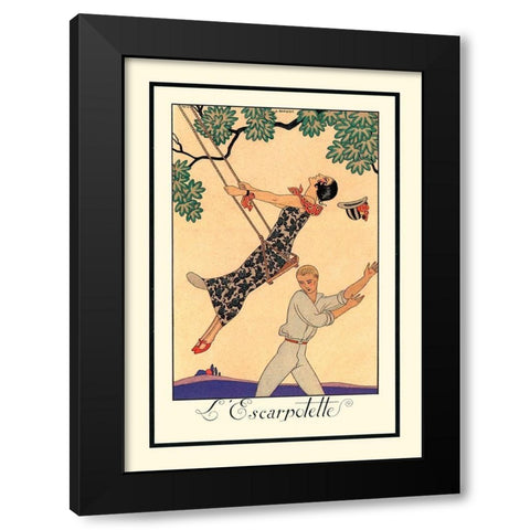L Escarpotette Black Modern Wood Framed Art Print by Barbier, George