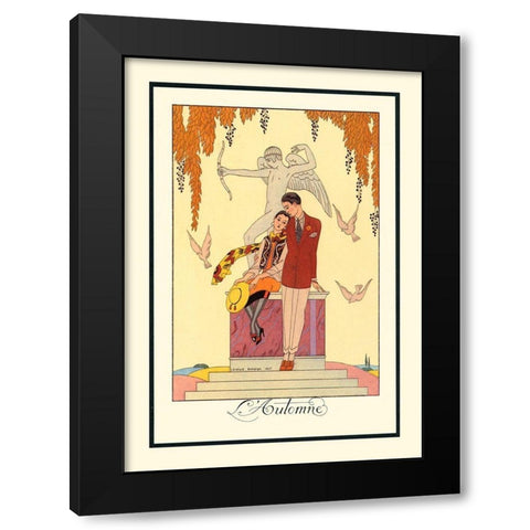 L Automne Black Modern Wood Framed Art Print by Barbier, George