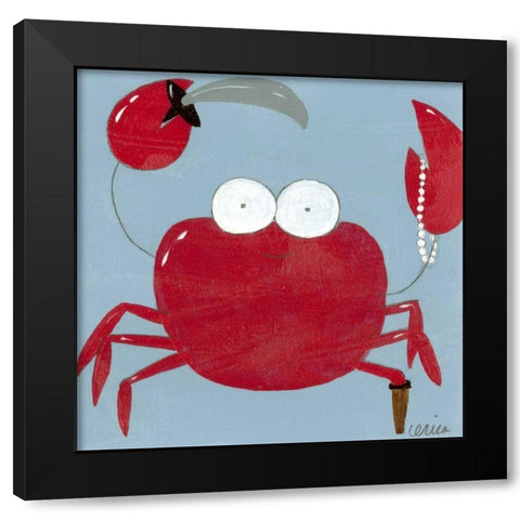 Barnacle Pete Black Modern Wood Framed Art Print by Vess, June Erica