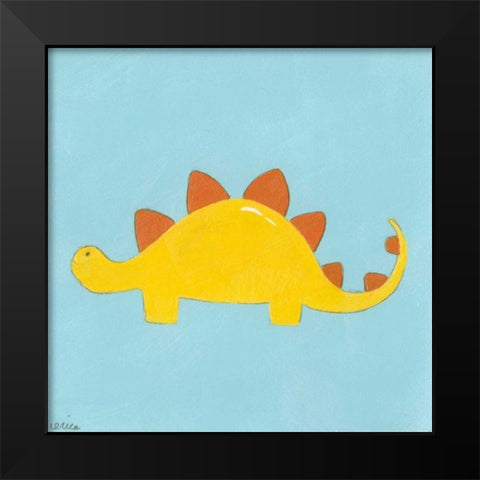 Stegosaurus Black Modern Wood Framed Art Print by Vess, June Erica