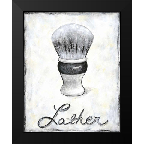 Lather Black Modern Wood Framed Art Print by Zarris, Chariklia