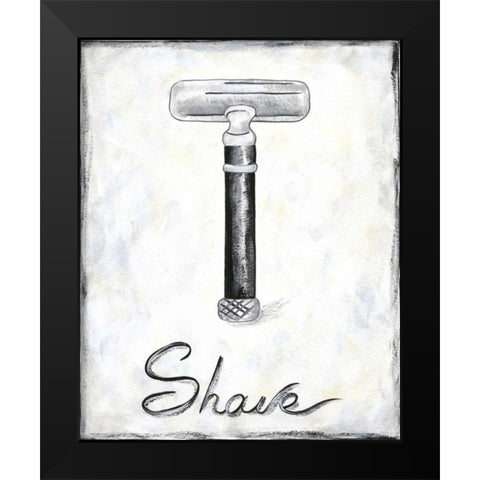 Shave Black Modern Wood Framed Art Print by Zarris, Chariklia