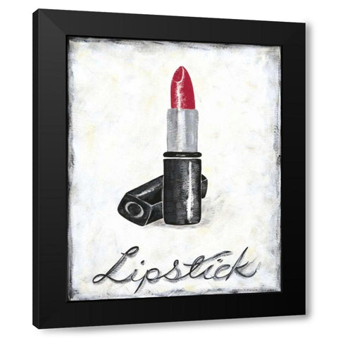 Lipstick Black Modern Wood Framed Art Print by Zarris, Chariklia