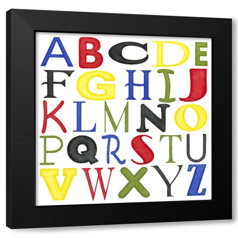 Kids Room Letters Black Modern Wood Framed Art Print with Double Matting by Meagher, Megan